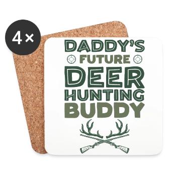 Buck Deer Hunting Hunter Kid - Coasters (set of 4) - white - Front