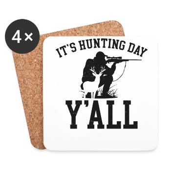 Buck Deer Chasse Hunter Girl C’est - Dessous de verre (lot de 4) - blanc - Devant