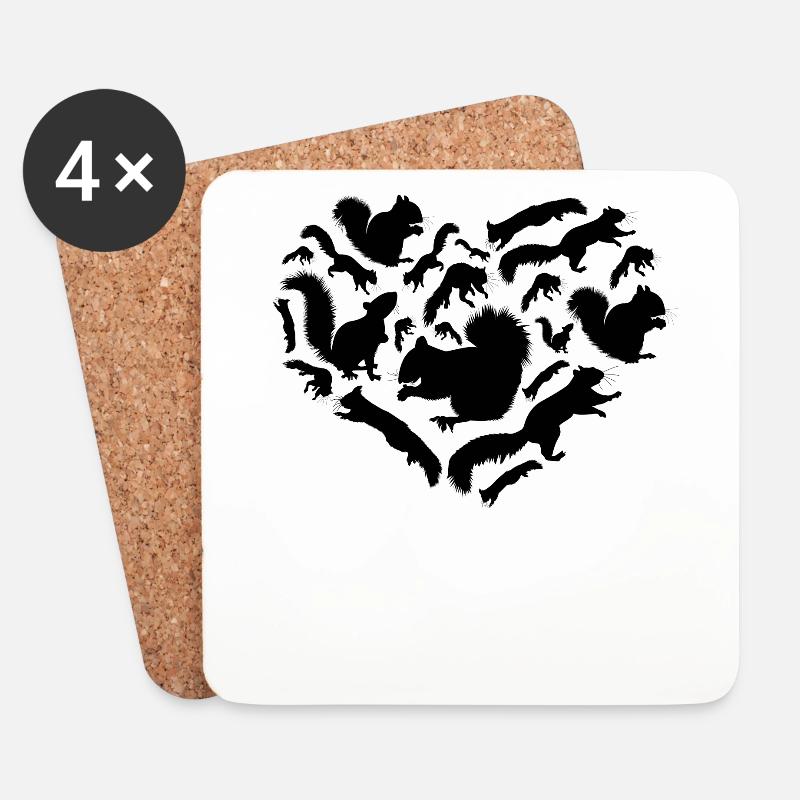 Squirrel with squirrel, sweet squirrel - Coasters (set of 4) - white