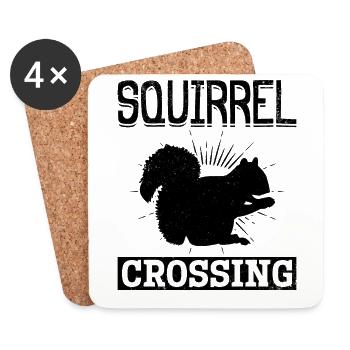 Funny squirrel, funny squirrel - Coasters (set of 4) - white - Front
