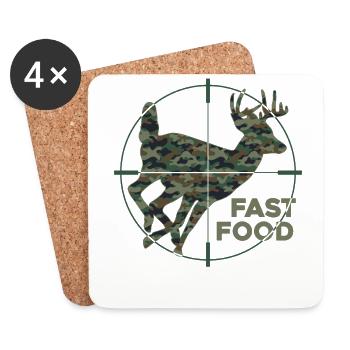 Buck Deer Hunting Hunter Vintage - Coasters (set of 4) - white - Front