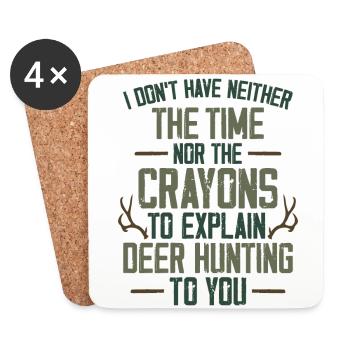 Chasseur de cerfs buck je ne le fais pas - Dessous de verre (lot de 4) - blanc - Devant