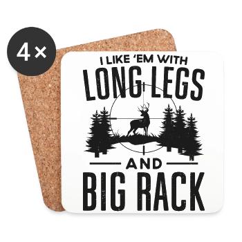 Buck Deer Hunting Hunter I Like - Coasters (set of 4) - white - Front