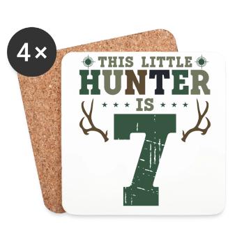 Buck Deer Hunting Hunter Kid 7th - Coasters (set of 4) - white - Front