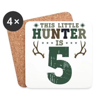 Buck Deer Hunting Hunter Kid 5ème - Dessous de verre (lot de 4) - blanc - Devant