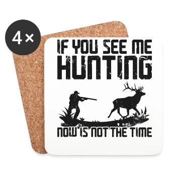 Chasseur de cerfs buck si vous - Dessous de verre (lot de 4) - blanc - Devant