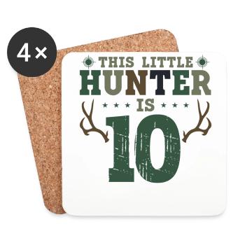 Buck Deer Hunting Hunter Kid 10ème - Dessous de verre (lot de 4) - blanc - Devant