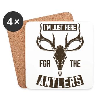 Buck Deer Hunting Hunter Vintage - Coasters (set of 4) - white - Front