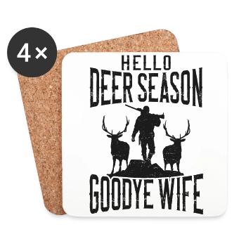Buck Deer Hunting Hunter Husband - Coasters (set of 4) - white - Front