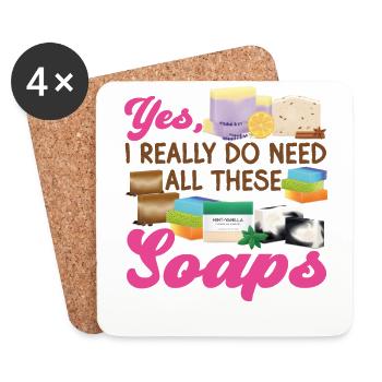 Soap Making Crafting Yes, I Really - Coasters (set of 4) - white - Front