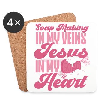Soap Making Crafting Jesus Faith - Coasters (set of 4) - white - Front