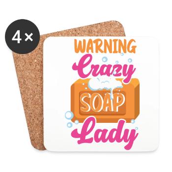 Soap Making Crafting Warning Crazy - Coasters (set of 4) - white - Front