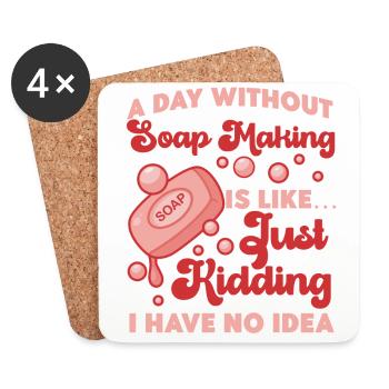 Soap Making Crafting A Day Without - Coasters (set of 4) - white - Front