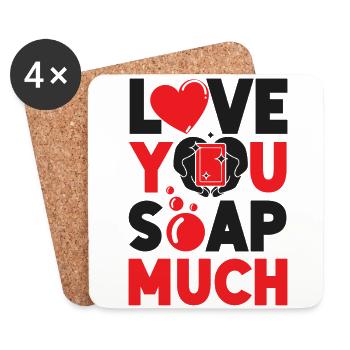 Soap Making Crafting Pun Love You - Coasters (set of 4) - white - Front
