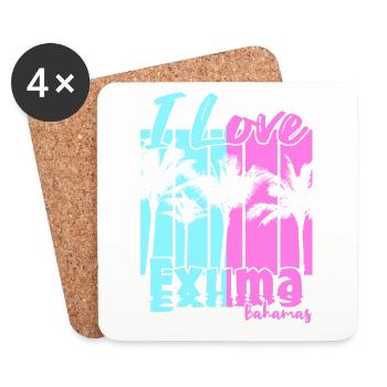 Ich liebe Exuma Bahamas - Untersetzer (4er-Set) - Weiß - Vorne