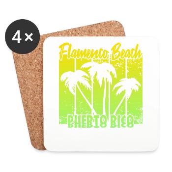 Flamenco Beach Puerto Rico - Untersetzer (4er-Set) - Weiß - Vorne