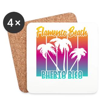 Flamenco Beach Puerto Rico - Untersetzer (4er-Set) - Weiß - Vorne