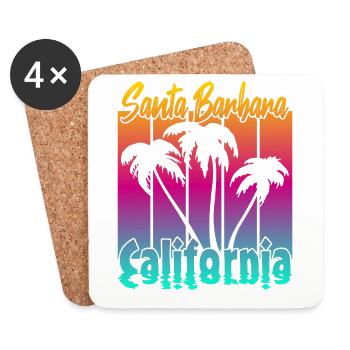 Vintage Santa Barbara Sonnenuntergang - Untersetzer (4er-Set) - Weiß - Vorne