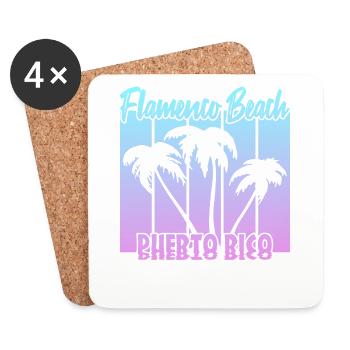 Flamenco Beach Puerto Rico - Untersetzer (4er-Set) - Weiß - Vorne