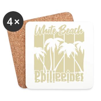 Vintage White Beach Philippines - Untersetzer (4er-Set) - Weiß - Vorne