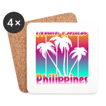 Vintage White Beach Philippines - Untersetzer (4er-Set) - Weiß - Vorne