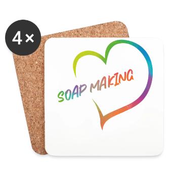 Soap Making Crafting Heart - Coasters (set of 4) - white - Front