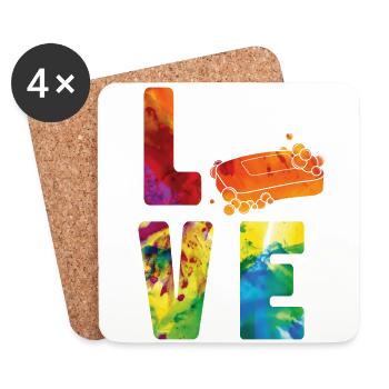 Soap Making Crafting Watercolor - Coasters (set of 4) - white - Front