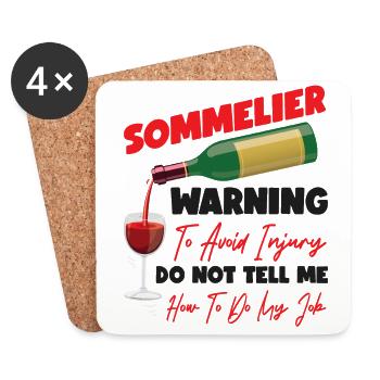 Sommelier Wine Drinking Tasting - Untersetzer (4er-Set) - Weiß - Vorne