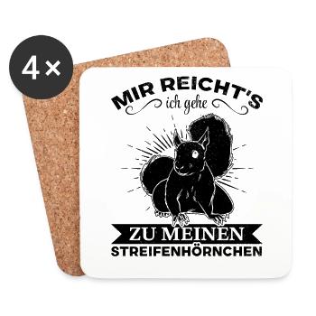 Mir Reicht's Ich Gehe Zu Meinen Streifenhörnchen - Untersetzer (4er-Set) - Weiß - Vorne