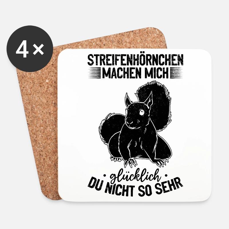 Streifenhörnchen machen mich glücklich - - Untersetzer (4er-Set) - Weiß