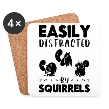 Squirrels love squirrels easily from - Coasters (set of 4) - white - Front