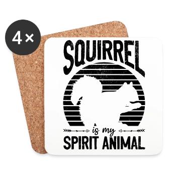 Squirrel is my spirit squirrel season - Coasters (set of 4) - white - Front