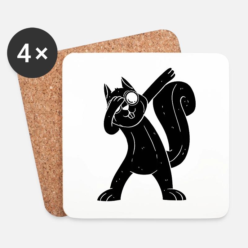 Eichhörnchen, cooles Eichhörnchen mit - Untersetzer (4er-Set) - Weiß