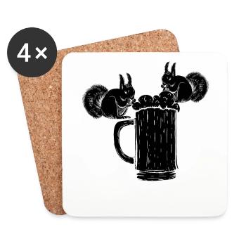 Funny squirrel, funny squirrel that - Coasters (set of 4) - white - Front