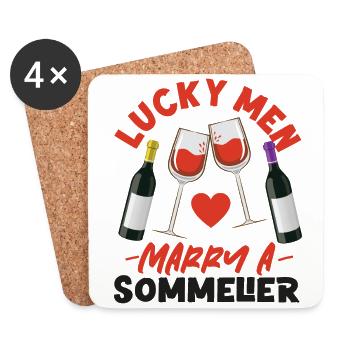 Sommelier Wine Drinking Tasting - Coasters (set of 4) - white - Front