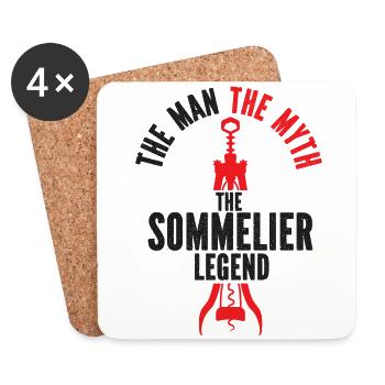 Sommelier Wine Drinking Tasting - Coasters (set of 4) - white - Front