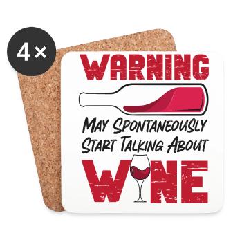 Sommelier Wine Drinking Tasting - Coasters (set of 4) - white - Front