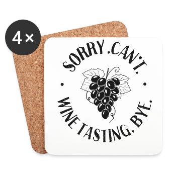 Sommelier Wine Drinking Tasting - Coasters (set of 4) - white - Front