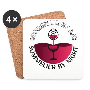Sommelier Wine Drinking Tasting - Coasters (set of 4) - white - Front