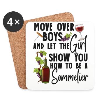 Sommelier Wine Drinking Tasting - Coasters (set of 4) - white - Front