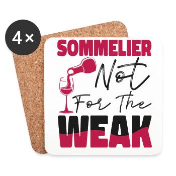 Sommelier Wine Drinking Tasting - Coasters (set of 4) - white - Front