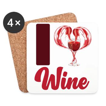 Sommelier Wine Drinking Tasting - Coasters (set of 4) - white - Front