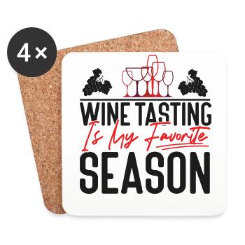 Sommelier Wine Drinking Tasting - Coasters (set of 4) - white - Front