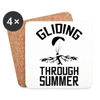 Glisse à travers le parapente d’été - Dessous de verre (lot de 4) - blanc - Devant