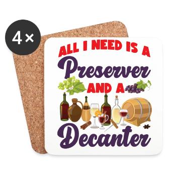 Sommelier Wine Drinking Tasting - Coasters (set of 4) - white - Front