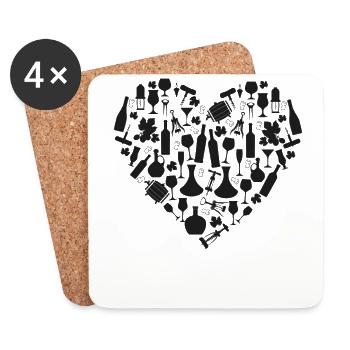 Sommelier Wine Drinking Tasting - Coasters (set of 4) - white - Front