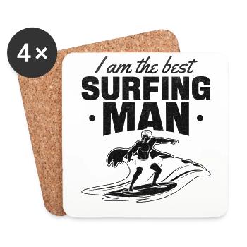 Surfer I am the best surfer surfer surfboard - Coasters (set of 4) - white - Front