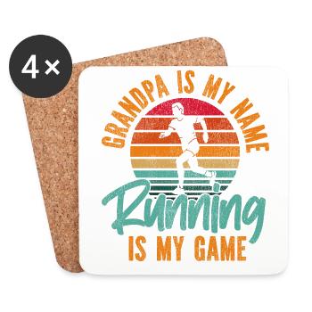 Running Runner Half Marathon - Coasters (set of 4) - white - Front