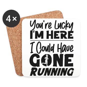 Running Runner Semi-Marathon - Dessous de verre (lot de 4) - blanc - Devant