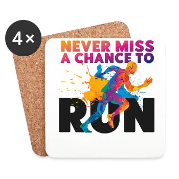 Running Runner Semi-Marathon - Dessous de verre (lot de 4) - blanc - Devant